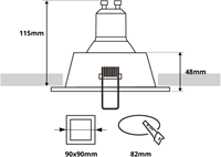 Pragmalux Inbouwspot Mido Vierkant Zwart - Incl. GU10 Fitting-2
