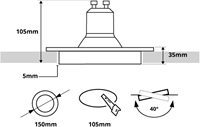 Pragmalux Inbouwspot Navis Trimless Rond Kantelbaar Wit - Incl. GU10 Fitting-1