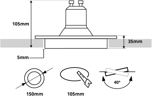 Pragmalux Inbouwspot Navis Trimless Rond Kantelbaar Wit - Incl. GU10 Fitting-1