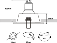 Pragmalux Inbouwspot Zena Rond Kantelbaar Zwart - Incl. GU10 Fitting-1