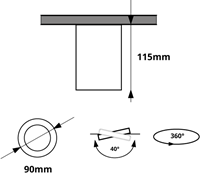 Pragmalux Opbouwspot Luxo Rond Kantelbaar Zwart RAL9004 - Incl. GU10 Fitting-3