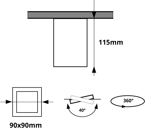 Pragmalux Overflademonteret spot Luxo Square Tiltable hvid RAL9003 - inkl. GU10 Fitting