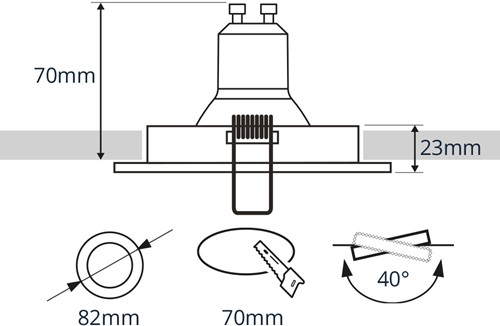 Pragmalux Inbouwspot Delta Rond Kantelbaar Gunmetal RAL7031 - Incl. GU10 Fitting-2