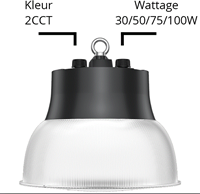 Pragmalux LED Lowbay Copa G2 30-100W 3500-13500lm 3000-4000K 2-CCT 1-10V dimbaar Zwart RAL9017 - Excl. Kap-3
