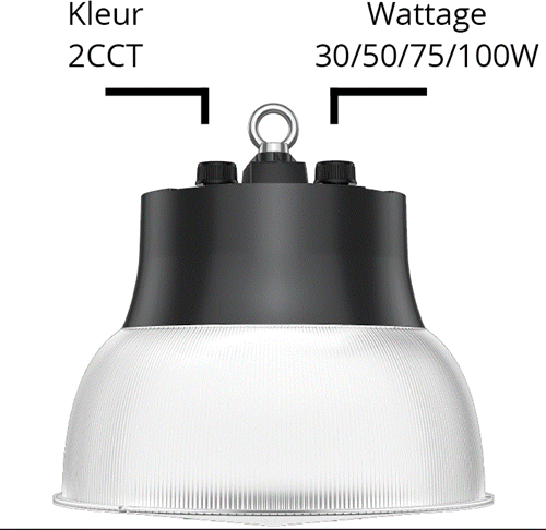 Pragmalux LED Lowbay Copa G2 30-100W 3500-13500lm 3000-4000K 2-CCT 1-10V dimbaar Zwart RAL9017 - Excl. Kap-3