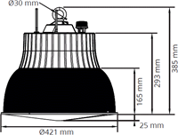Pragmalux LED Lowbay Copa G2 30-100W 3500-13500lm 3000-4000K 2-CCT 1-10V dimbaar Zwart RAL9017 - Excl. Kap-5