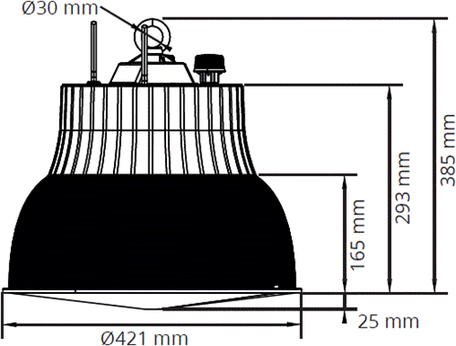 Pragmalux LED Lowbay Copa G2 30-100W 3500-13500lm 3000-4000K 2-CCT 1-10V dimbaar Zwart RAL9017 - Excl. Kap-5