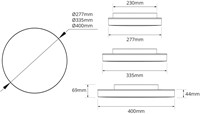 Pragmalux LED Plafonnière / Wandarmatuur Lumio-L Wit Ø400 IP65 IK10 12-31,5W 1375-4000lm 2700K-3000K-4000K 3-CCT UGR<19 + DALI2 & noodmodule DALI 3uur autotest-8