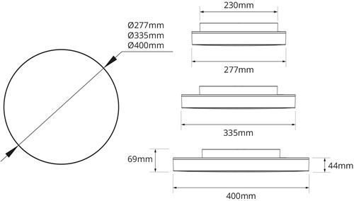 Pragmalux LED Plafonnière / Wandarmatuur Lumio-S Wit Ø277 IP65 IK10 4,5-8,5W 475-1075lm 2700K-3000K-4000K 3-CCT UGR<19 Fase dimbaar-7