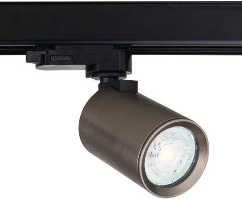 Pragmalux 3-Fase Railspot Lustra bronze RAL7048 met zwarte adapter - incl. GU10 Fitting