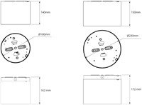 Pragmalux LED Downlight Mondial IP54 facet wit 3-fase track 13,5-25,5W 1700-3200lm 3000K-3500K-4000K 3-CCT CRI>90 UGR<19 60D Ø230x150(H) Buitenmaat +Philips driver-3