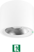 Pragmalux LED Downlight Mondial IP54 facet wit opbouw 6-19,5W 725-2450lm 3000K-4000K 3-CCT CRI>90 UGR<19 60D Ø180x140(H) Buitenmaat +Philips driver & Noodmodule 1uur autotest