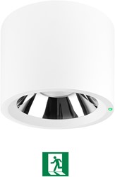 Pragmalux LED Downlight Mondial IP54 hoogglans wit opbouw 6-19,5W 725-2450lm 3000K-4000K 3-CCT CRI>90 UGR<19 60D Ø180x140(H) Buitenmaat +Philips driver & Noodmodule 1uur autotest