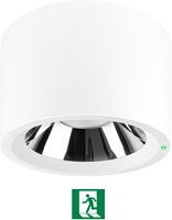 Pragmalux LED Downlight Mondial IP54 hoogglans wit opbouw 13,5-25,5W 1700-3200lm 3000K-4000K 3-CCT CRI>90 UGR<19 60D Ø230x150(H) Buitenmaat +Philips driver & Noodmodule 1uur autotest