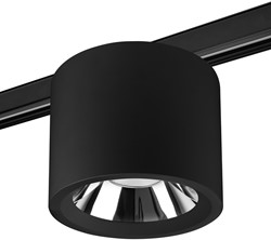 Pragmalux LED Downlight Mondial IP54 hoogglans zwart 3-fase track 6-19,5W 725-2450lm 3000K-3500K-4000K 3-CCT CRI>90 UGR<19 60D Ø180x140(H) Buitenmaat +Philips driver