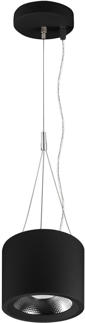 Pragmalux LED Downlight Mondial IP54 tilbehør trepunkts pendelsæt Ø120x25mm 2m sort