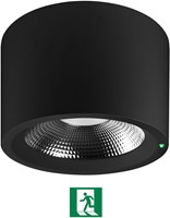 Pragmalux LED Downlight Mondial IP54 facet zwart opbouw 13,5-25,5W 1700-3200lm 3000K-4000K 3-CCT CRI>90 UGR<19 60D Ø230x150(H) Buitenmaat +Philips driver & Noodmodule 1uur autotest