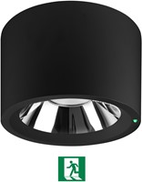 Pragmalux LED Downlight Mondial IP54 hoogglans zwart opbouw 13,5-25,5W 1700-3200lm 3000K-4000K 3-CCT CRI>90 UGR<19 60D Ø230x150(H) Buitenmaat +Philips driver & Noodmodule 1uur autotest