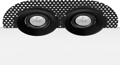 Pragmalux Inbouwspot Navis Trimless Rond 2V Kantelbaar Zwart - Incl. GU10 Fitting