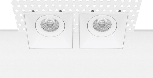 Pragmalux Inbouwspot Navis Trimless Vierkant 2V Kantelbaar wit RAL9003 - Incl. GU10 Fitting