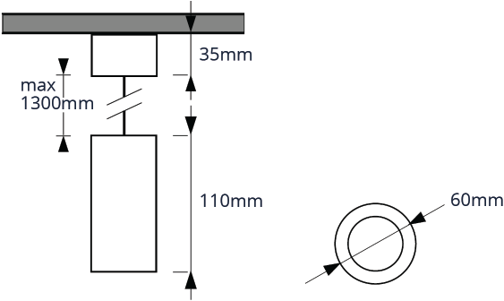 Pragmalux Pendulum Spotlight Nica-S Rund hvid RAL9003 - inkl. GU10 Fitting