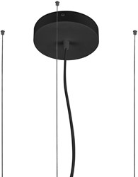 Pragmalux LED Opbouw-/pendelarmatuur Moon accessoire ophangset 3 punten met plafondkap Ø150x30mm 3m Zwart