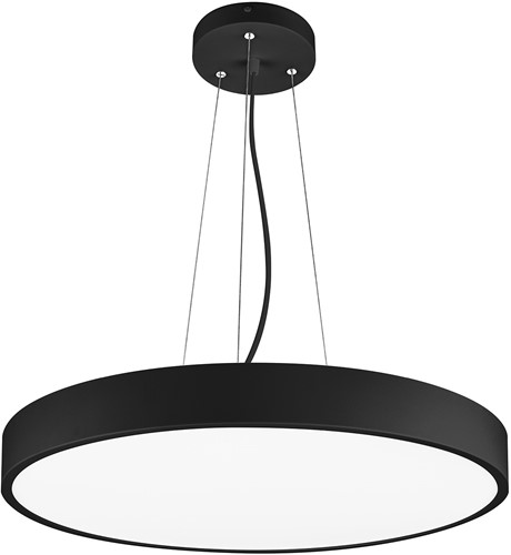 Pragmalux LED Opbouw-/pendelarmatuur Moon IP44 Ø320mm Opaal direct/indirect 14-28W 1650-3480lm 3CCT 3000-3500-4000K CRI90 Zwart - DALI-3