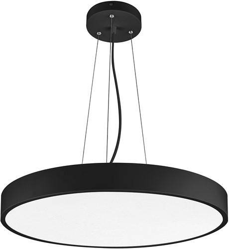Pragmalux LED Opbouw-/pendelarmatuur Moon IP44 Ø320mm Prisma direct/indirect 14-28W 1650-3480lm 3CCT 3000-3500-4000K CRI90 Zwart - DALI-2