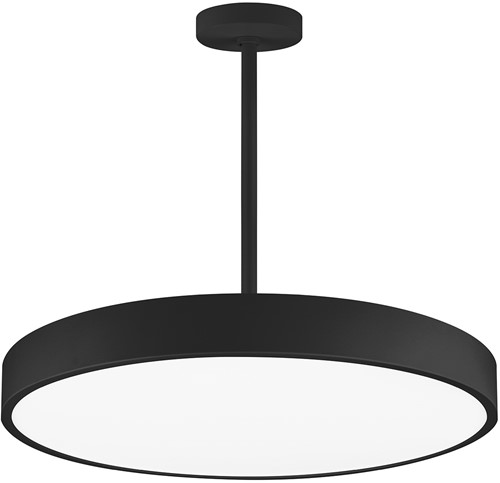 Pragmalux LED Opbouw-/pendelarmatuur Moon IP44 Ø320mm Opaal direct/indirect 14-28W 1650-3480lm 3CCT 3000-3500-4000K CRI90 Zwart - DALI-2