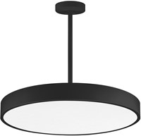 Pragmalux LED Opbouw-/pendelarmatuur Moon IP44 Ø600mm Prisma direct/indirect 28-56W 3300-6900lm 3CCT 3000-3500-4000K CRI90 Zwart - DALI-3