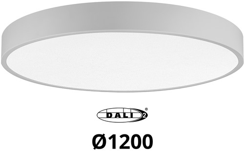 Pragmalux LED Opbouw-/pendelarmatuur Moon IP44 Ø1200mm Prisma direct/indirect 56-112W 6600-13800lm 3CCT 3000-3500-4000K CRI90 Grijs - DALI