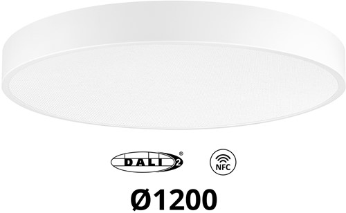 Pragmalux LED Opbouw-/pendelarmatuur Moon IP44 Ø1200mm Prisma direct/indirect max.160W 18950-20100lm 3CCT 3000-3500-4000K CRI90 Wit - DALI NFC