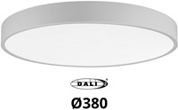 Pragmalux LED Opbouw-/pendelarmatuur Moon IP44 Ø380mm Prisma direct/indirect 14-28W 1650-3450lm 3CCT 3000-3500-4000K CRI90 Grijs - DALI