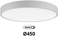 Pragmalux LED Opbouw-/pendelarmatuur Moon IP44 Ø450mm Prisma direct/indirect 28-42W 3300-5250lm 3CCT 3000-3500-4000K CRI90 Grijs - DALI-1