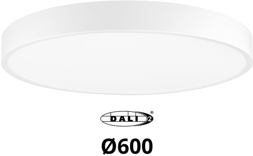 Pragmalux LED Opbouw-/pendelarmatuur Moon IP44 Ø600mm Opaal direct/indirect 28-56W 3300-6900lm 3CCT 3000-3500-4000K CRI90 Wit - DALI