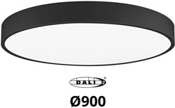 Pragmalux LED Opbouw-/pendelarmatuur Moon IP44 Ø900mm Opaal direct/indirect 56-112W 6600-14000lm 3CCT 3000-3500-4000K CRI90 Zwart - DALI