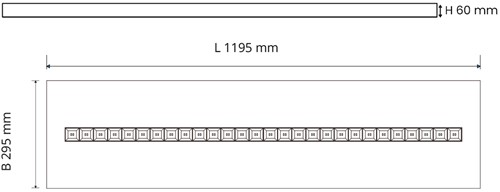 Pragmalux LED Opbouwarmatuur Optic matte reflector 30x120cm 26-36W 3550-4750lm 3000K-3500K-4000K 3CCT CRI>90 UGR<16 wit RAL9003 + Philips driver-2