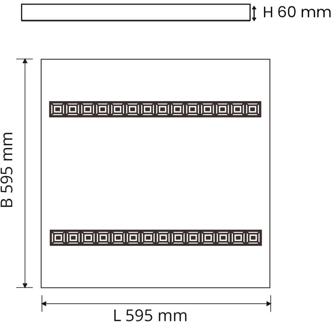 Pragmalux LED Overflademonteret armatur Optisk højglans reflektor 60x60cm 26-36W 3600-4800lm 3000K-3500K-4000K 3CCT CRI>90 UGR<16 hvid RAL9003+ Philips-driver