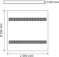 Pragmalux LED Opbouwarmatuur Optic hoogglans reflector 60x60cm 26-36W 3600-4800lm 3000K-3500K-4000K 3CCT CRI>90 UGR<16 wit RAL9003 + Philips driver-2