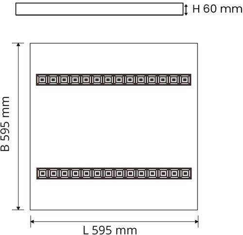 Pragmalux LED Opbouwarmatuur Optic zwarte reflector 60x60cm 36W 4050-4400lm 3000K-3500K-4000K 3CCT CRI>90 UGR<16 wit RAL9003 + Philips DALI driver-4