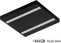 Pragmalux LED Opbouwarmatuur Optic matte reflector 60x60cm 36W 4350-4750lm 3000K-3500K-4000K 3CCT CRI>90 UGR<16 zwart RAL9005 + Philips DALI driver