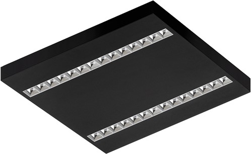 Pragmalux LED Opbouwarmatuur Optic hoogglans reflector 60x60cm 36W 4400-4800lm 3000K-3500K-4000K 3CCT CRI>90 UGR<16 zwart RAL9005 + Philips DALI driver-1
