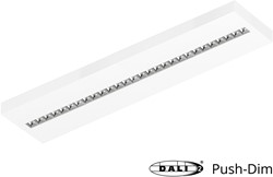 Pragmalux LED Opbouwarmatuur Optic hoogglans reflector 30x120cm 36W 4400-4800lm 3000K-3500K-4000K 3CCT CRI>90 UGR<16 wit RAL9003 + Philips DALI driver