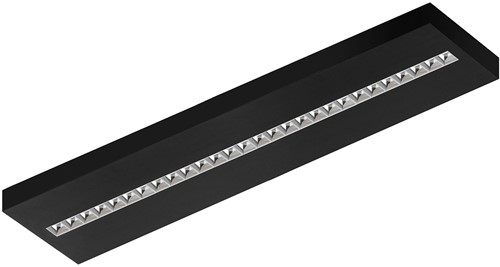 Pragmalux LED Opbouwarmatuur Optic hoogglans reflector 30x120cm 36W 4400-4800lm 3000K-3500K-4000K 3CCT CRI>90 UGR<16 zwart RAL9005 + Philips DALI driver-1