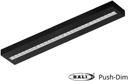 Pragmalux LED Opbouwarmatuur Optic matte reflector 20x120cm 36W 4350-4750lm 3000K-3500K-4000K 3CCT CRI>90 UGR<16 zwart RAL9005 + Philips DALI driver