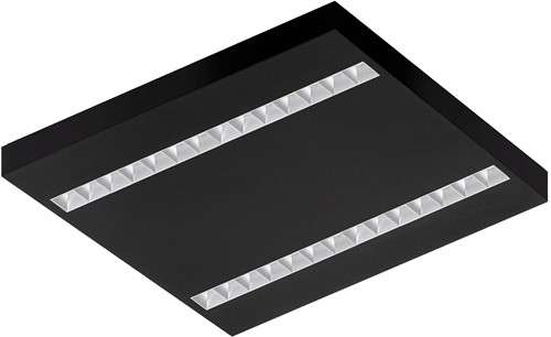 Pragmalux LED Opbouwarmatuur Optic matte reflector 60x60cm 26-36W 3550-4750lm 3000K-3500K-4000K 3CCT CRI>90 UGR<16 zwart RAL9005 + Philips driver