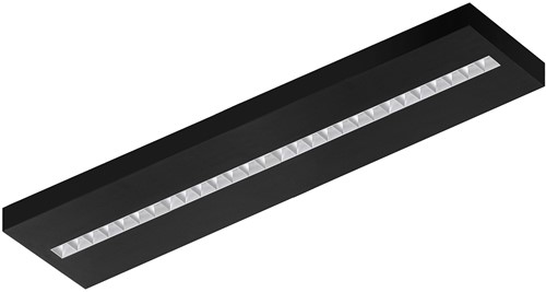 Pragmalux LED Opbouwarmatuur Optic matte reflector 30x120cm 36W 4350-4750lm 3000K-3500K-4000K 3CCT CRI>90 UGR<16 zwart RAL9005 + Philips DALI driver-1