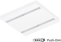 Pragmalux LED Opbouwarmatuur Optic transparant reflector 60x60cm 36W 4400-4800lm 3000K-3500K-4000K 3CCT CRI>90 UGR<16 wit RAL9003 + Philips DALI driver