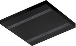 Pragmalux LED Opbouwarmatuur Optic transparant reflector 60x60cm 26-36W 3600-4800lm 3000K-3500K-4000K 3CCT CRI>90 UGR<16 zwart RAL9005 + Philips driver