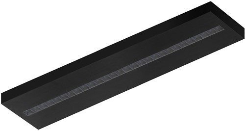 Pragmalux LED Opbouwarmatuur Optic transparant reflector 30x120cm 26-36W 3600-4800lm 3000K-3500K-4000K 3CCT CRI>90 UGR<16 zwart RAL9005 + Philips driver
